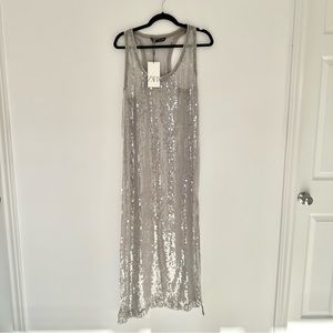 NWT Grey Zara tank dress with large luminescent sequins. Size small.
